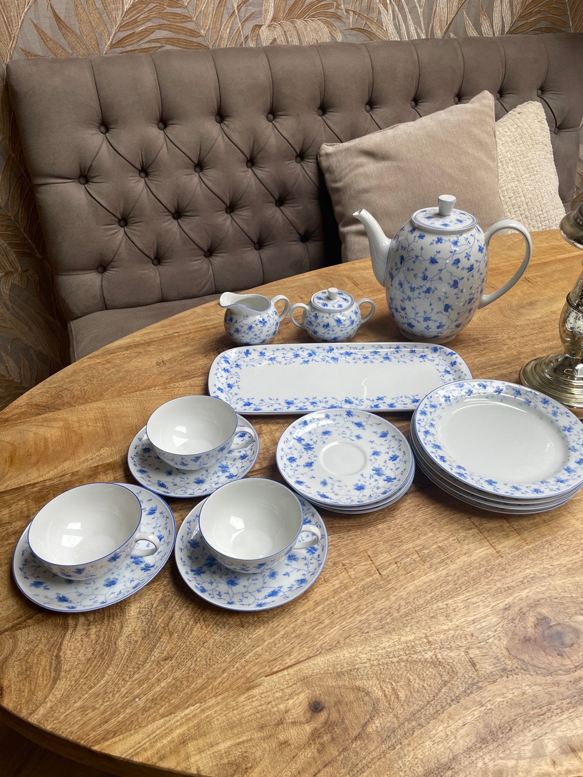 Arzberg theeservies met blauw bloemmotief, Ophalen