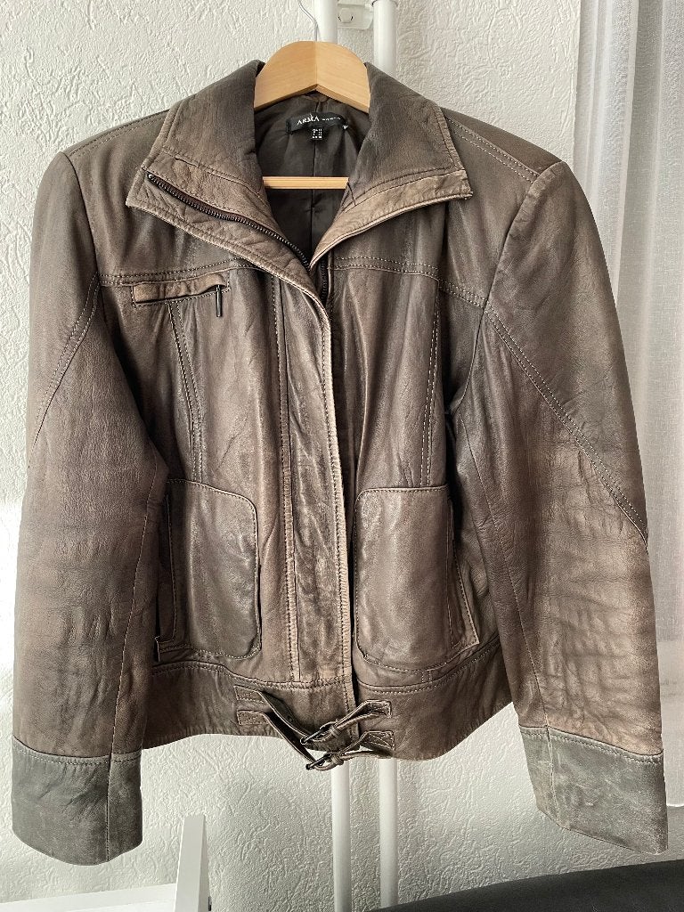 Leren vintage jas, maat 44 Arma, Ophalen of Verzenden, Gedragen, Maat 42/44 (L), Zwart