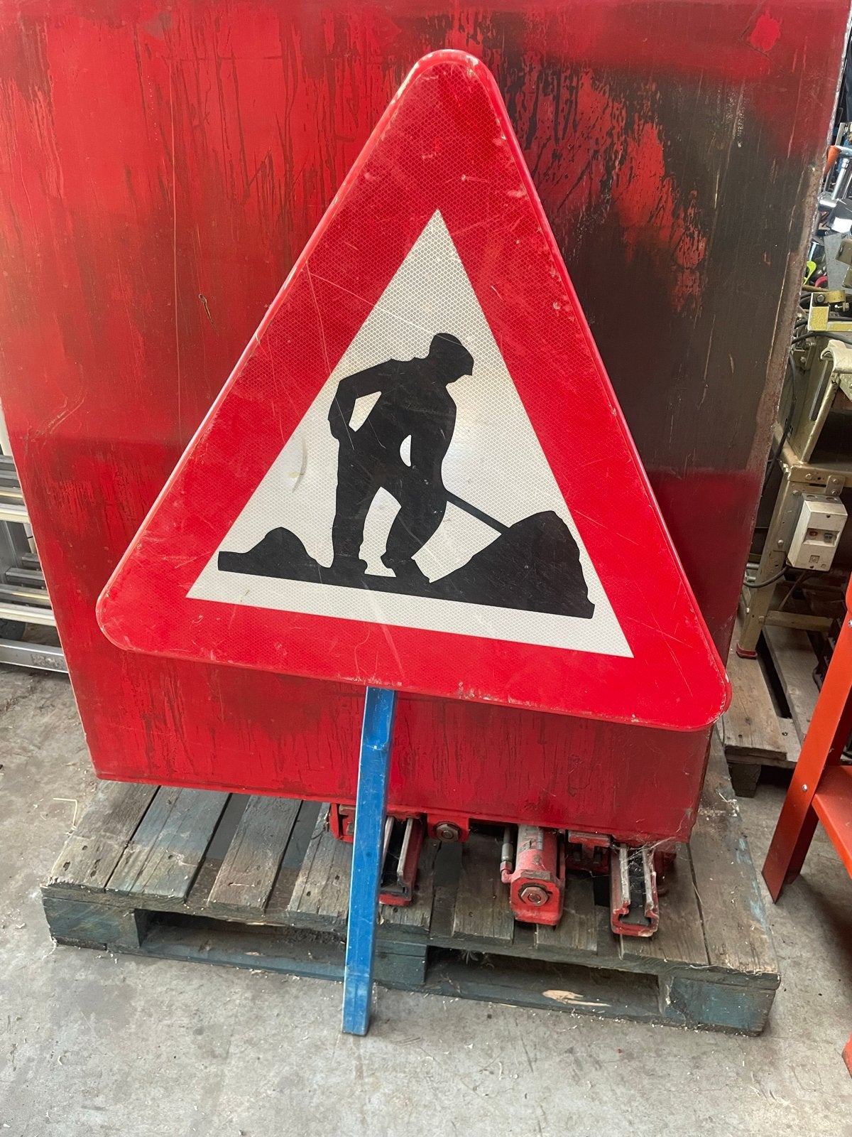 Verkeersbord 'Werk in uitvoering' - Gebruikt, Ophalen, Gebruikt