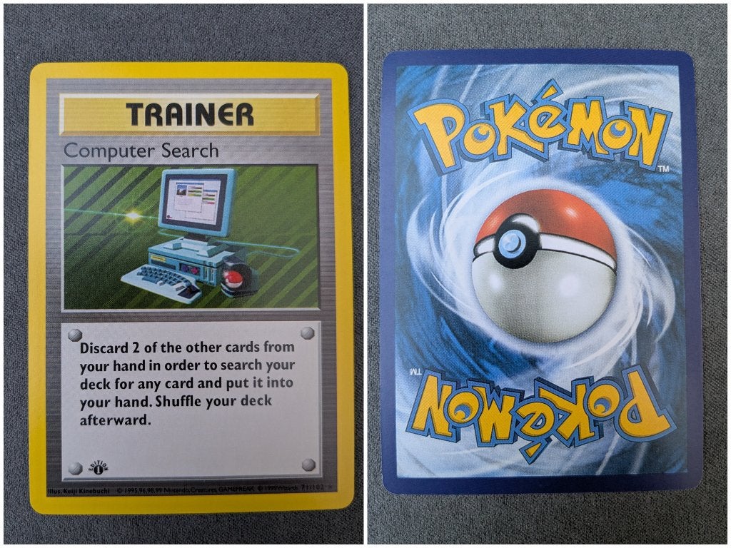 Computer Search 71/102 – 1st Edition Shadowless NM/MT, Ophalen of Verzenden, Zo goed als nieuw, Losse kaart