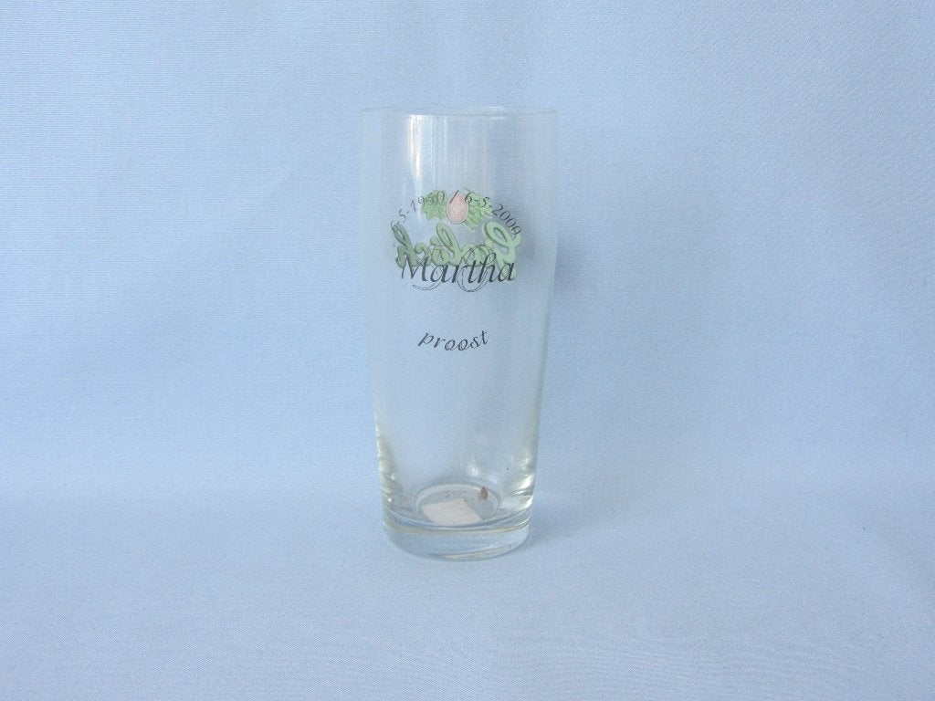 grolsch fluitje: opdruk martha 50, Ophalen of Verzenden, Gebruikt, Glas of Glazen, Grolsch