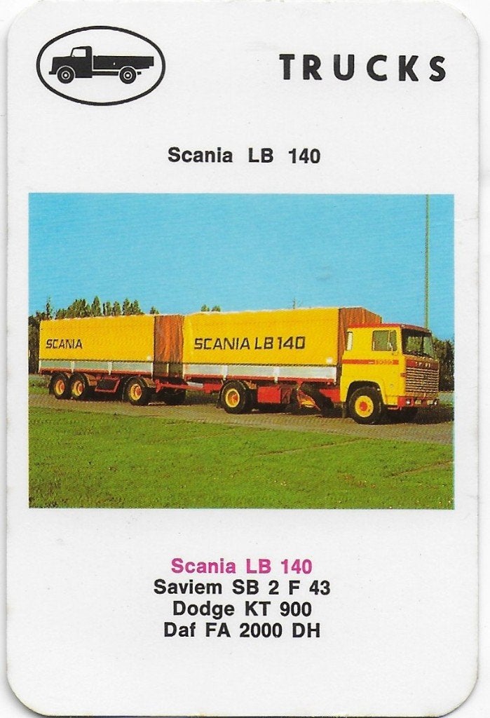 ak1026 -- Autokaartje Trucks Scania LB 140, Ophalen of Verzenden, Zo goed als nieuw, Auto's