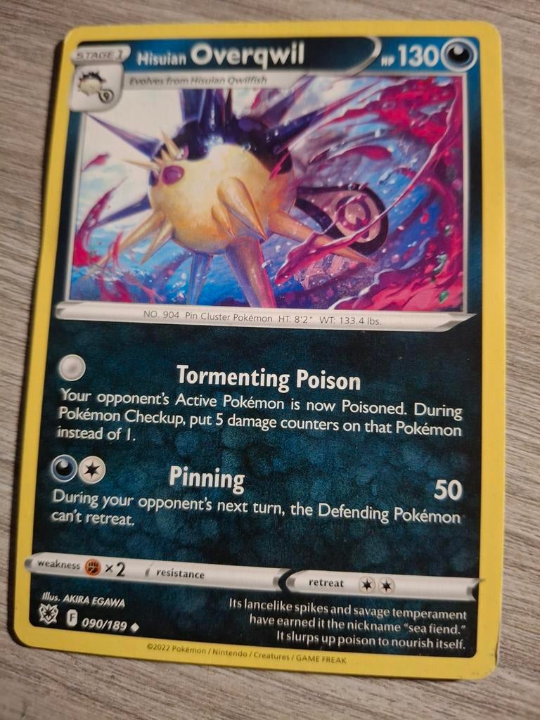 Hisuian Overqwil Pokémon Kaart - Zeldzaam, Ophalen of Verzenden, Gebruikt, Losse kaart