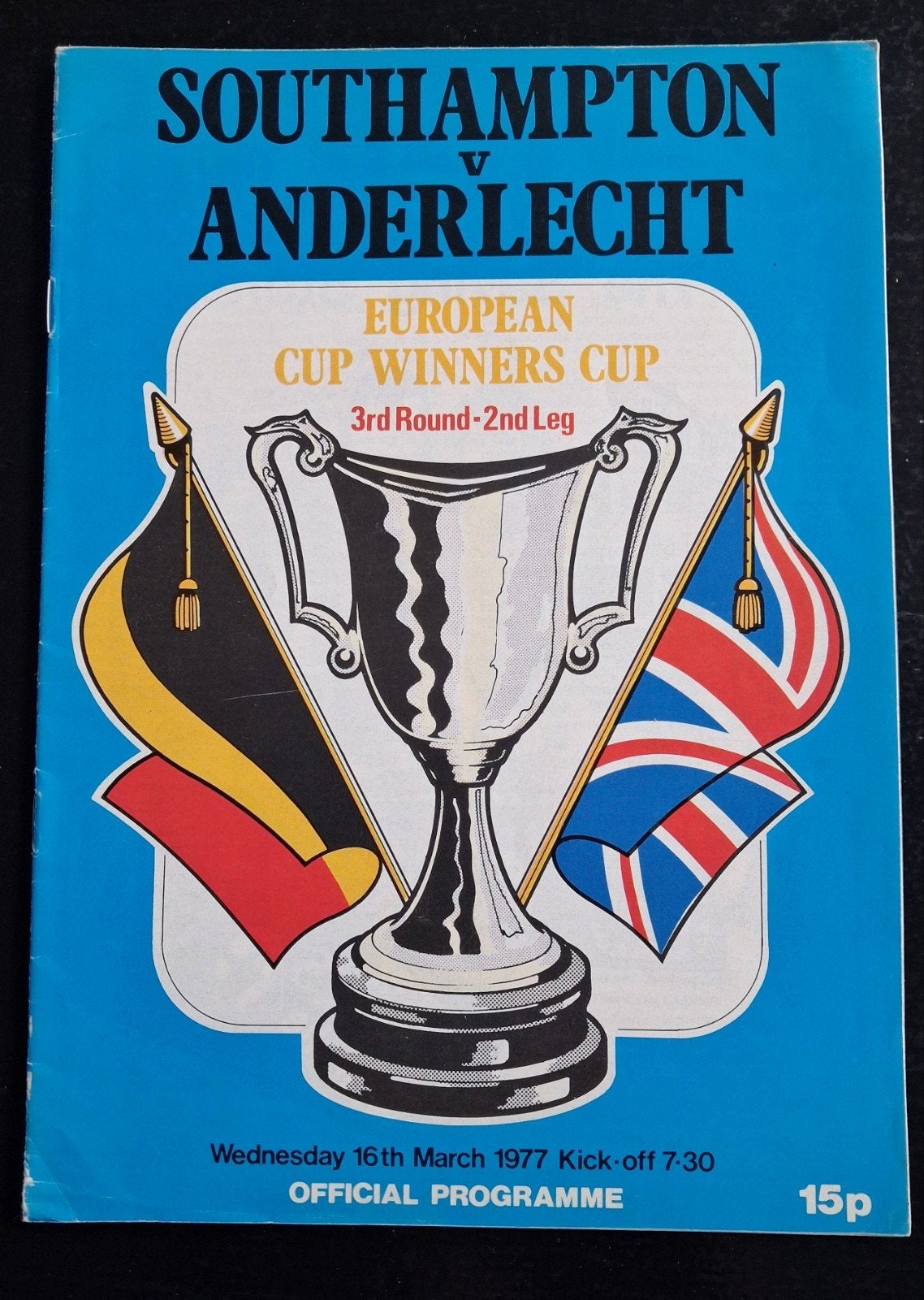 Programma Southampton-Anderlecht Europa Cup II 16-3-1977., Verzamelen, Ophalen of Verzenden, Zo goed als nieuw, Buitenlandse clubs