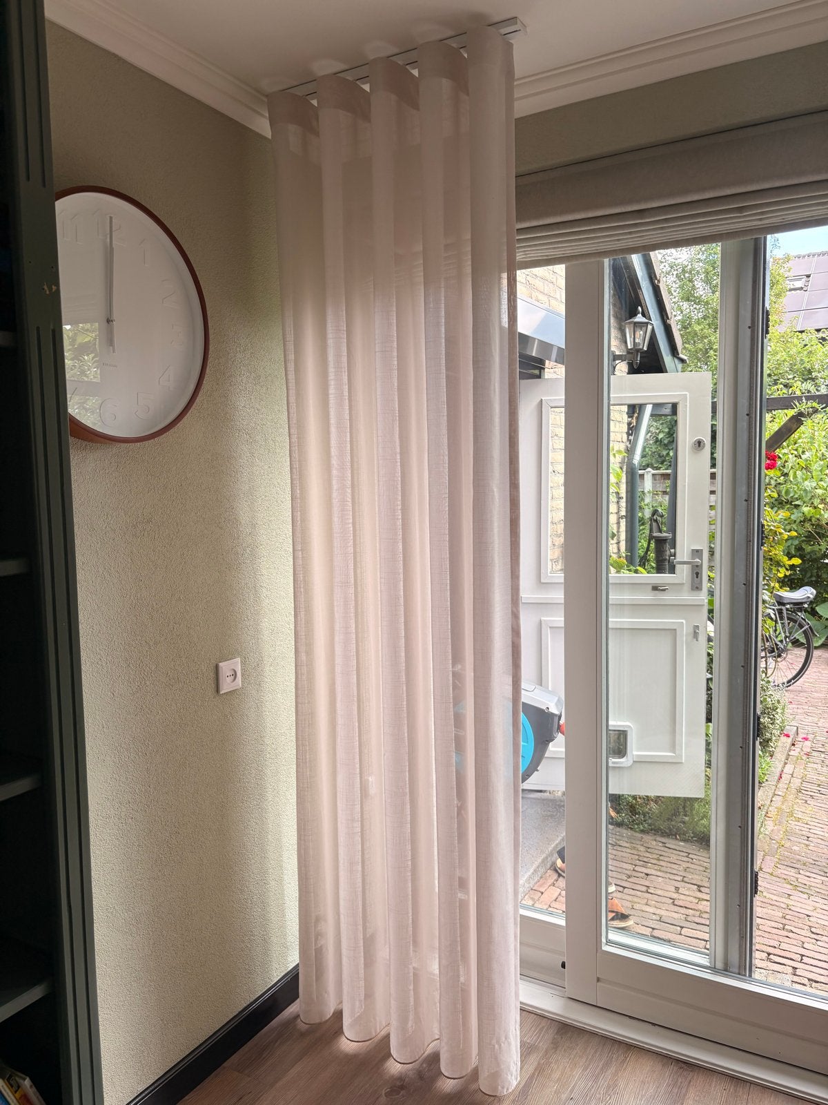 3 Wave gordijnen - Lichtdoorlatend, Ophalen, 249 cm, Gordijn, Crème