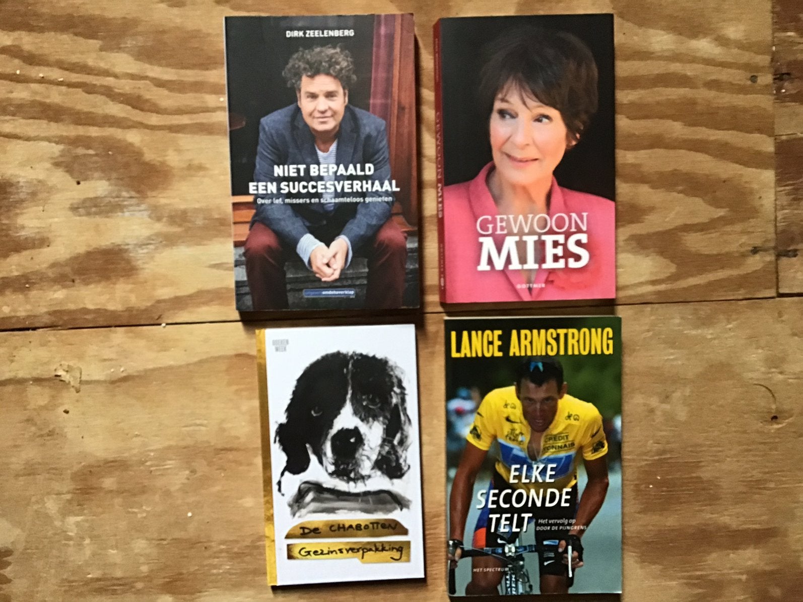 4 x biografie : Lance Amstrong elke seconde telt/ Mies, Ophalen of Verzenden, Gelezen