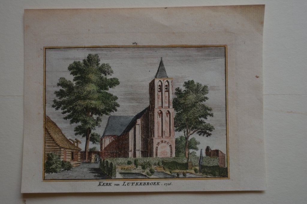 Lutjebroek Lutkebroek Handgekleurde Gravure H. Spilman G71, Verzenden, Stadsgezicht, Handgekleurd, Gravure