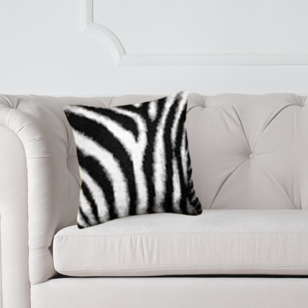 Borduurpakket kussen zebraprint, zelf maken, Diy, cadeau