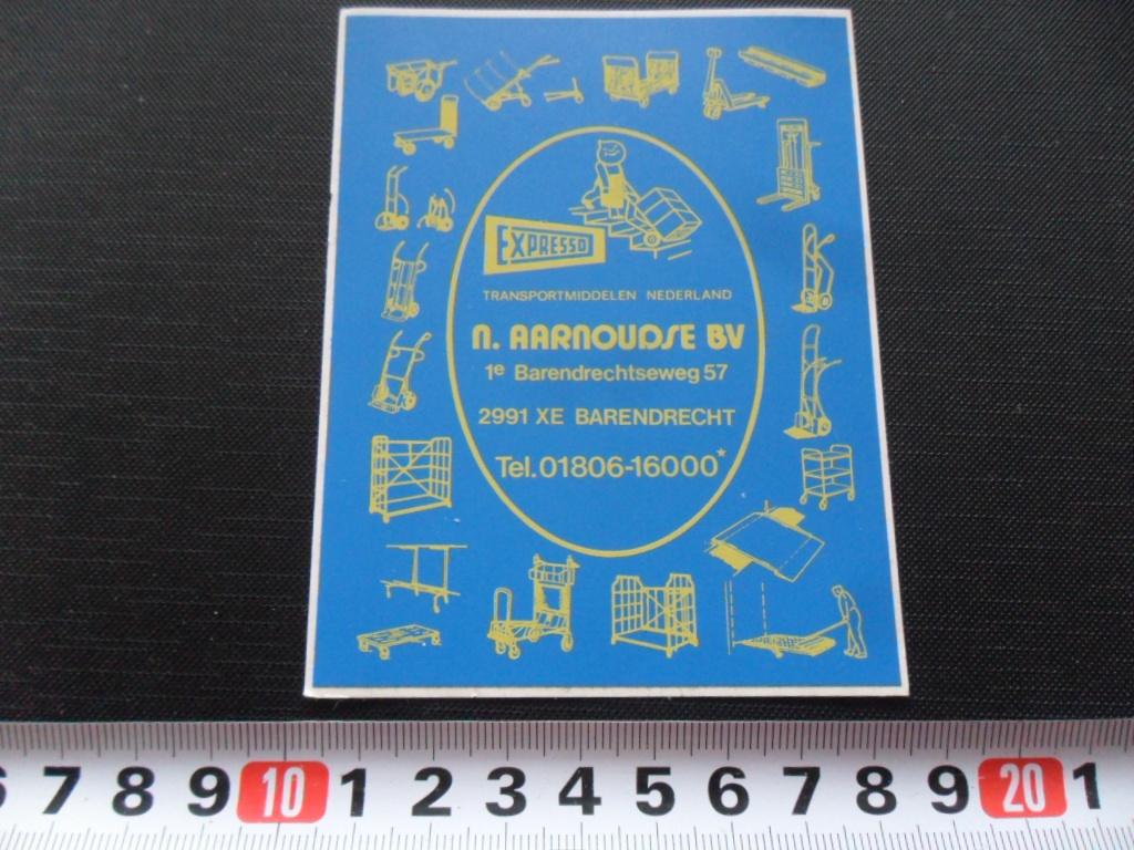 sticker Barendrecht N. Aarnoudse bv  EXPRESSO transportmid *, Ophalen, Zo goed als nieuw