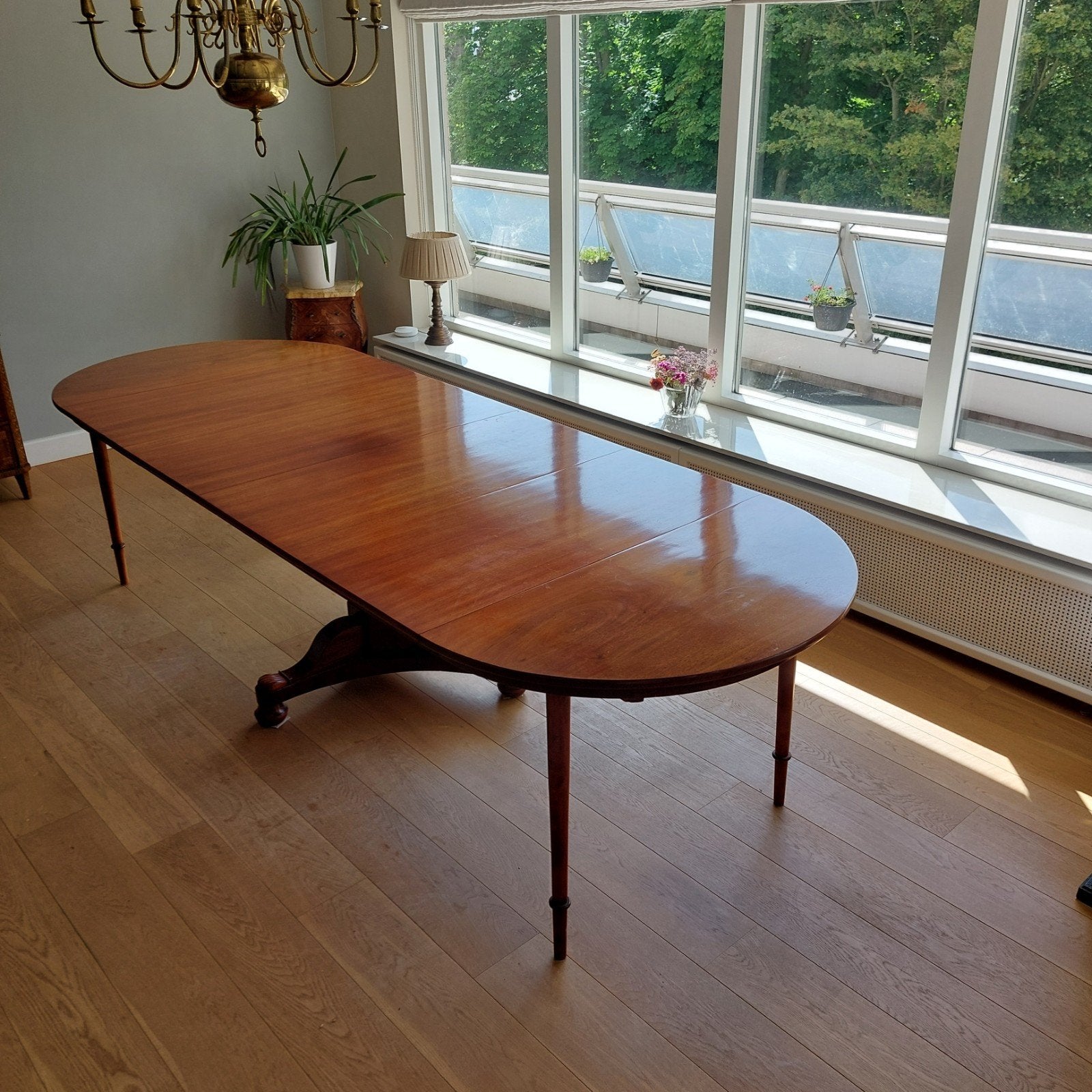 Antieke 18e-eeuwse Mahoniehouten Coulissentafel, Ophalen