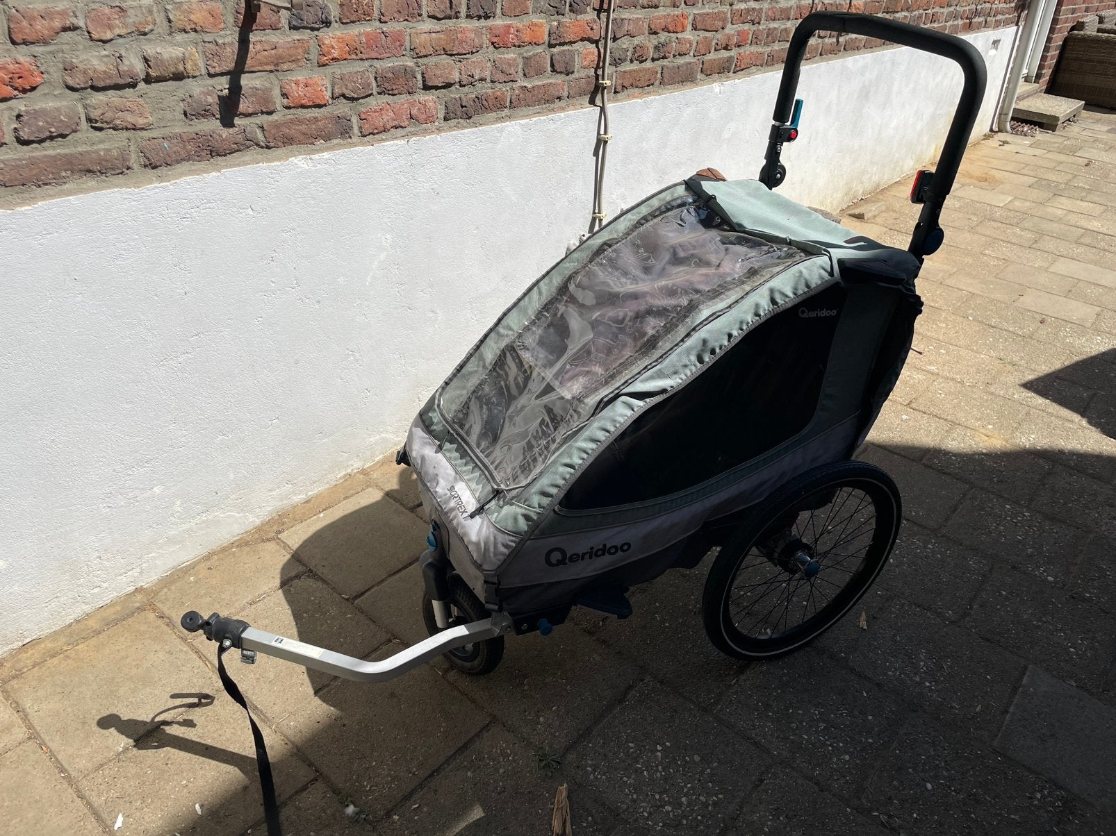 Qeridoo Sportrex 1 fietskar / kinderwagen + babyschaal, Ophalen, Zo goed als nieuw