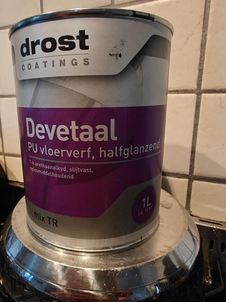 Zwarte vloerverf, Doe-het-zelf en Verbouw, Verf, Beits en Lak, Zwart, Nieuw, Ophalen of Verzenden, Verf
