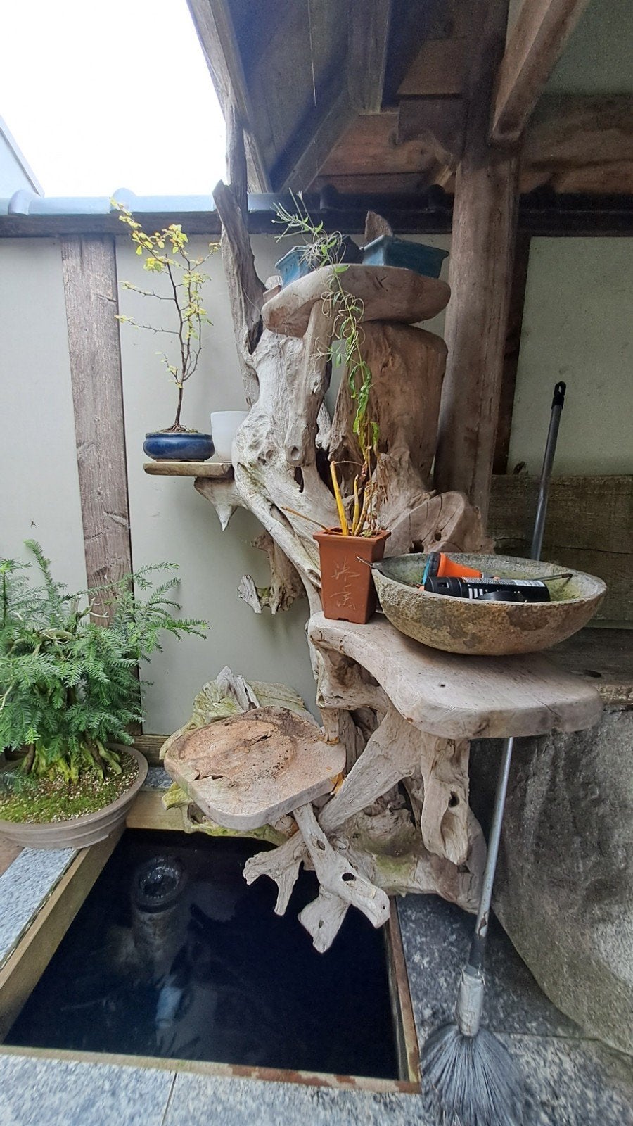 Unieke decoratieve boomstronk met planken, Huis en Inrichting, Ophalen of Verzenden