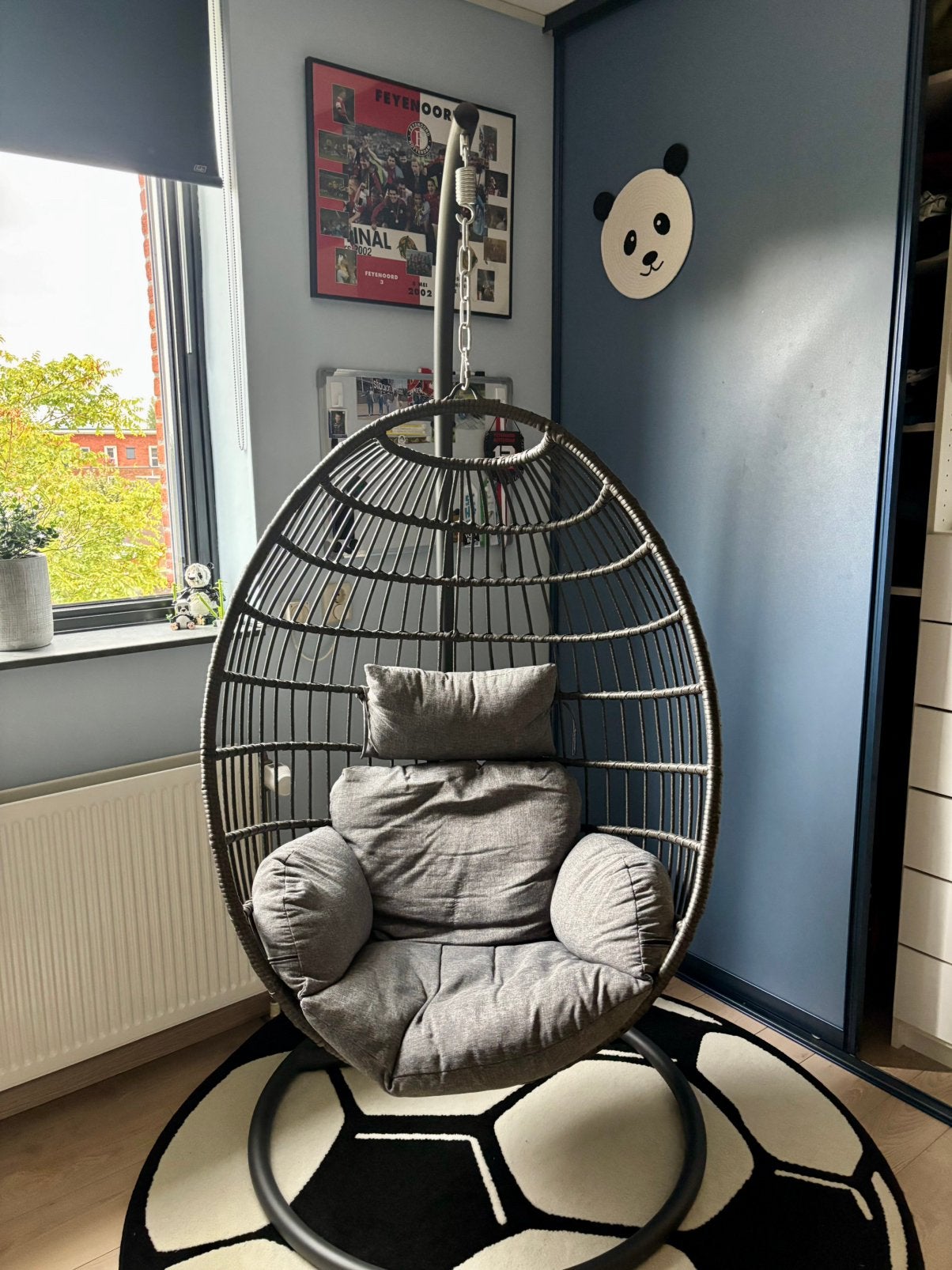 Hangstoel (ei) Antraciet, Tuin en Terras, Ophalen, Zo goed als nieuw