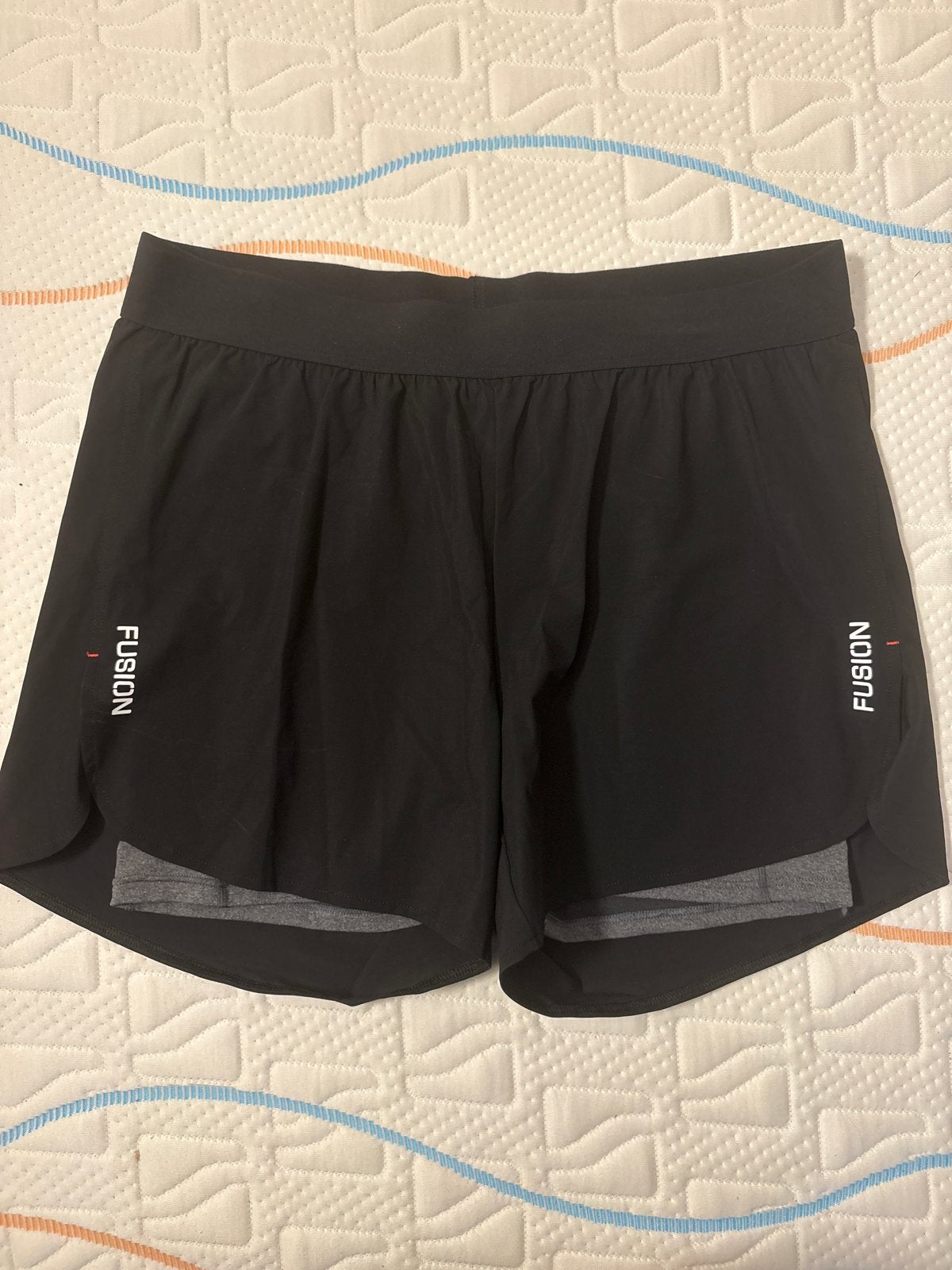 Fusion 2 in 1 hardloopshort - Zwart - Maat XL, Ophalen of Verzenden, Zo goed als nieuw, Zwart, Hardlopen of Fietsen