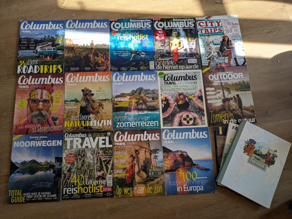 13 Columbus Travel magazines + 4 reisgidsen, Ophalen, Gelezen, Overige typen