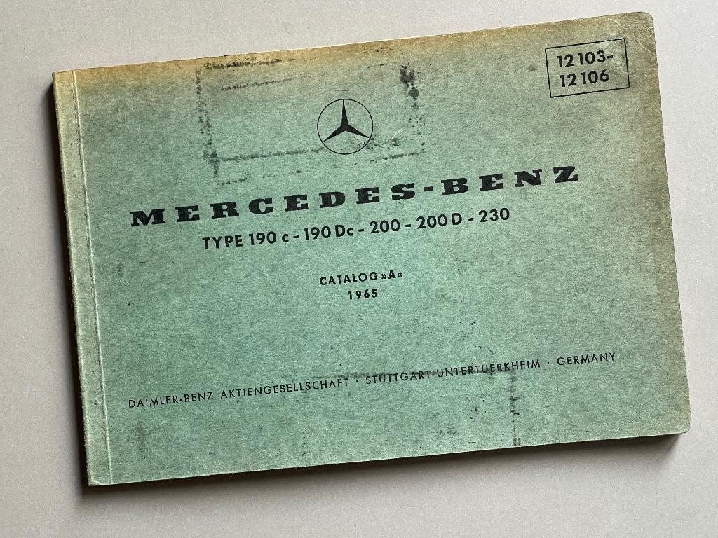 Onderdelen Catalogus  Mercedes - Benz Type 190c 200  (1965) , Ophalen of Verzenden