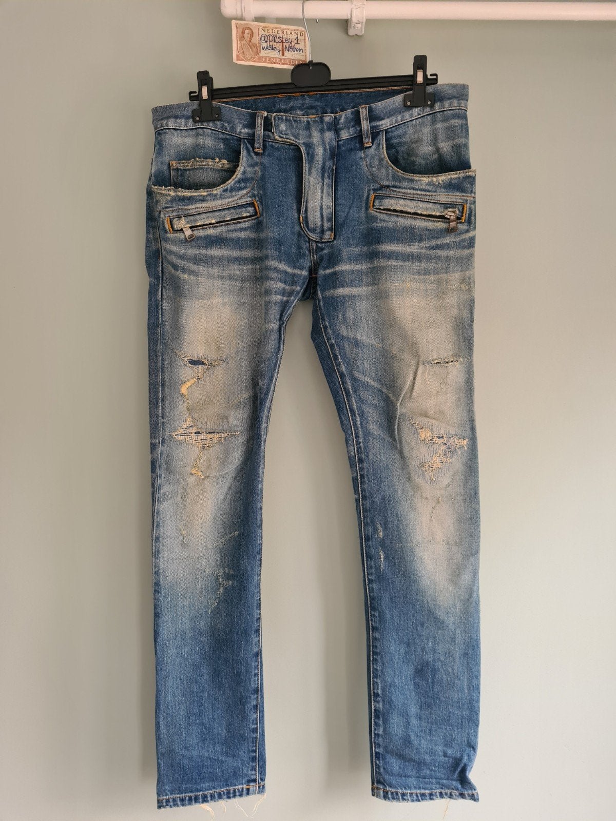 Balmain Paris jeans denim 32 origineel, Ophalen of Verzenden, Zo goed als nieuw, Blauw, W32 (confectie 46) of kleiner