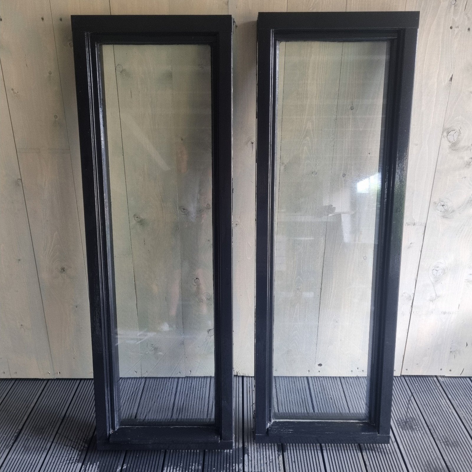 2 Smalle kozijnen met raam 1.50 x 50 cm, Ophalen, Zo goed als nieuw, Minder dan 80 cm, 120 tot 160 cm
