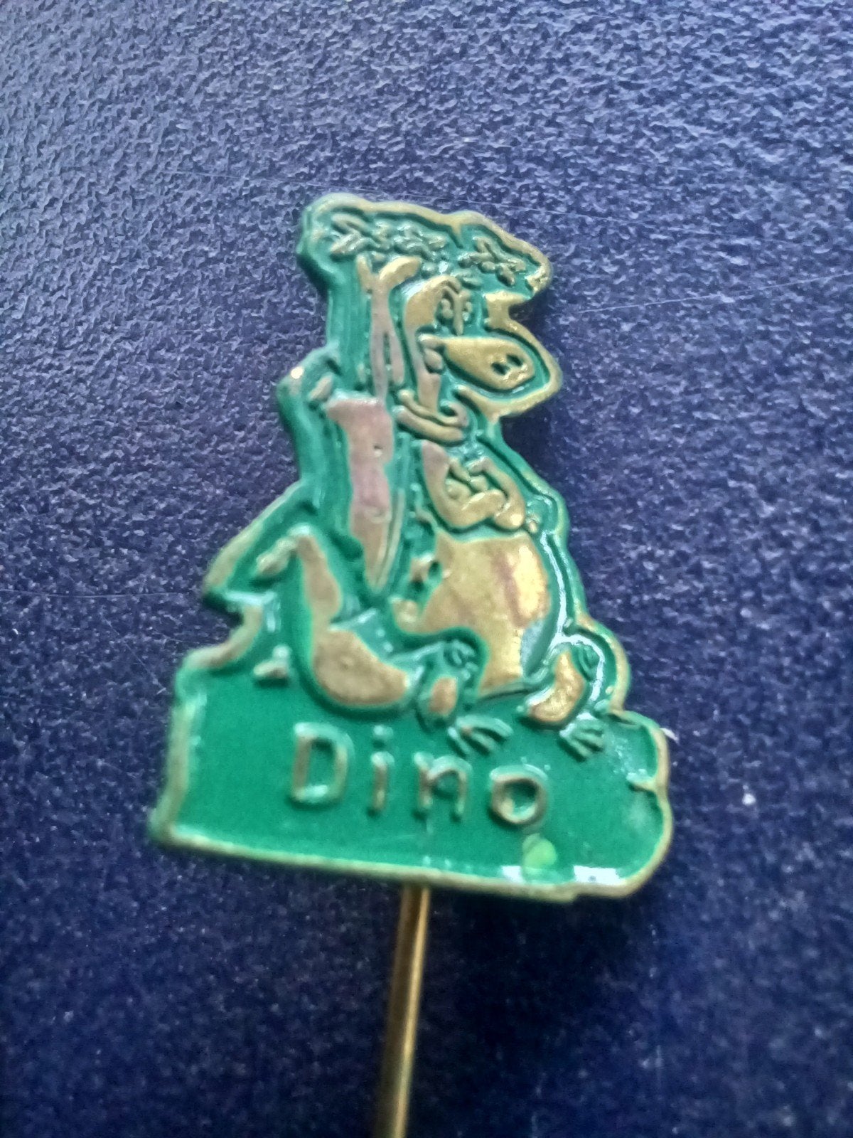 Speldje Dino (groen) Flintstones, Ophalen of Verzenden, Gebruikt, Overige onderwerpen, Speldje of Pin