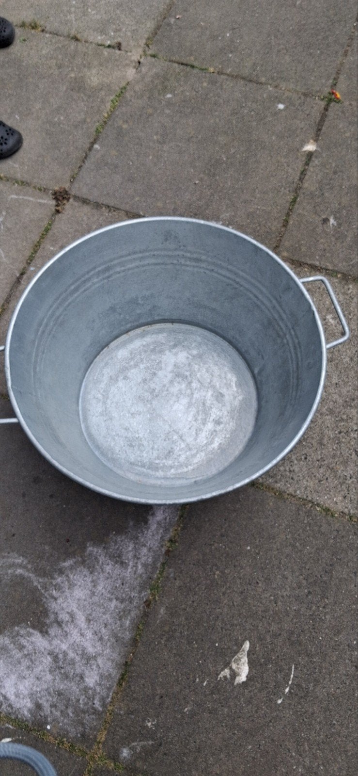 Grote Zinken Kuip - Robuuste Was- of Plantenbak, Ophalen, Gebruikt, Zink, Met handgreep