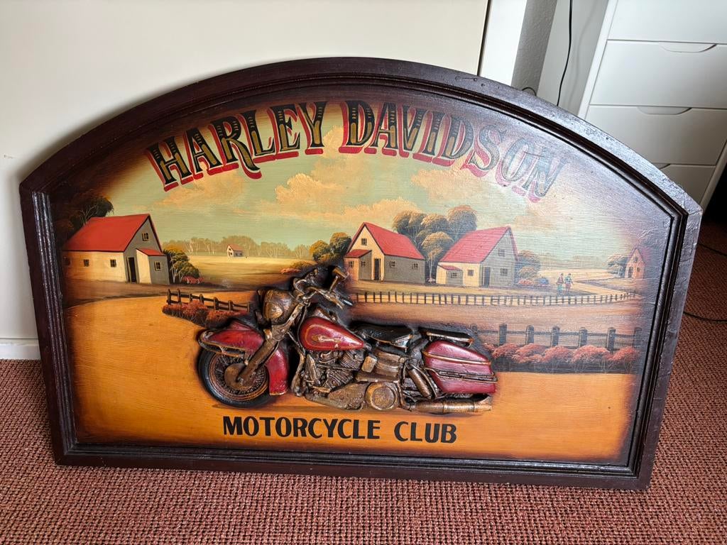 Harley davindson schilderij, Ophalen, Gebruikt, Reclamebord