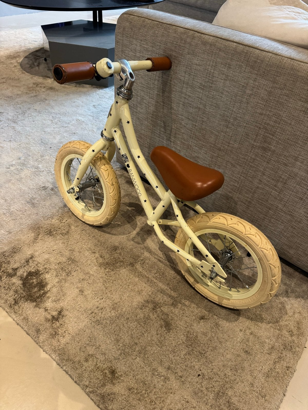 Banwood loopfiets - Crème met sterren, Ophalen, Gebruikt, Velgrem, Minder dan 16 inch