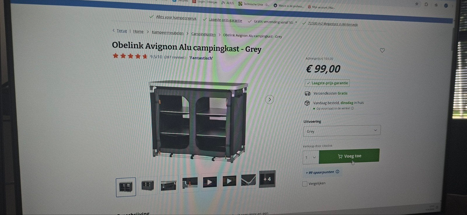 Obelink Avignon Alu campingkast - Grijs, Ophalen, Zo goed als nieuw