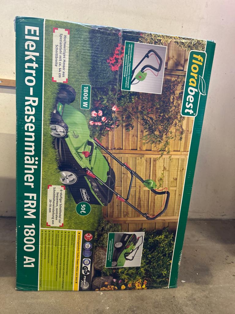 FloraBest Elektrische Grasmaaier 1800W - Nieuw in doos, Tuin en Terras, Ophalen, Cirkelmaaier, Elektrische grasmaaier, Zo goed als nieuw
