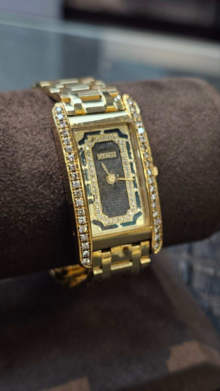 Gouden 18k cartier horloge met Briljant 81.15 gram, Overige merken, Polshorloge, Ophalen of Verzenden, Zo goed als nieuw