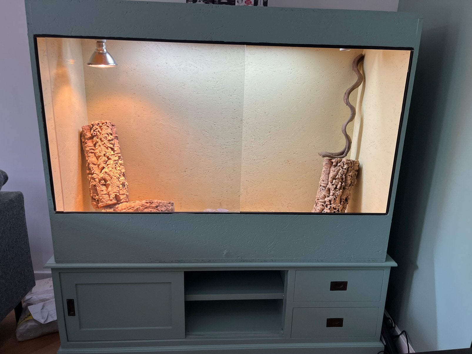 OSB terrarium 50x100x140 incl onderkastje en toebehoren, Ophalen, Gebruikt