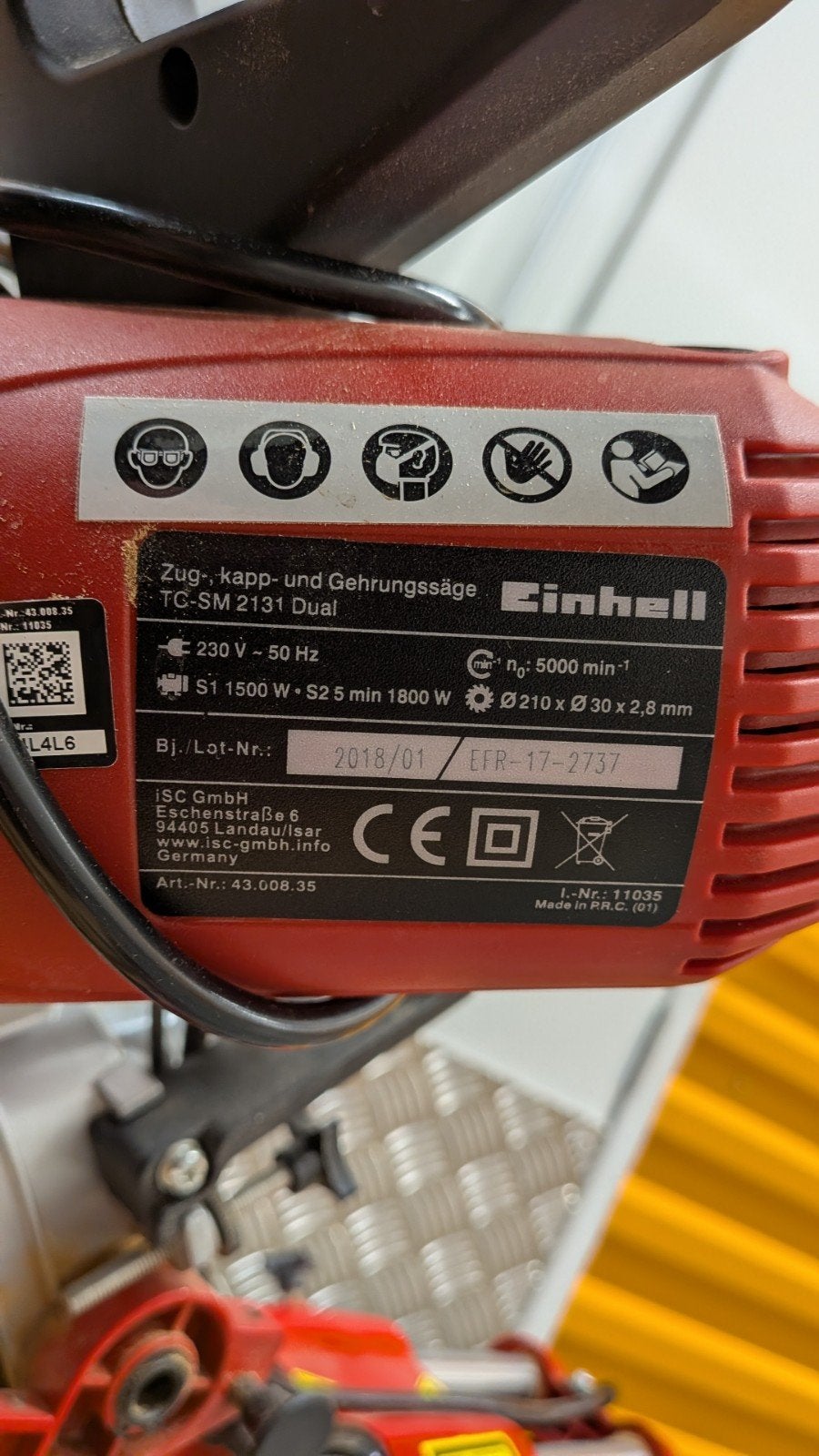 Einhell Afkortzaag TC-SM 2131 Dual - Zeer Goede Staat, Doe-het-zelf en Verbouw, Ophalen, Einhell, Zo goed als nieuw, Afkortzaag