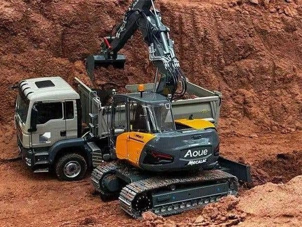Mecalac hydraulische rupskraan Lesu RC 1/14 Kit, Ophalen of Verzenden, Nieuw, Schaal 1:14, Auto offroad