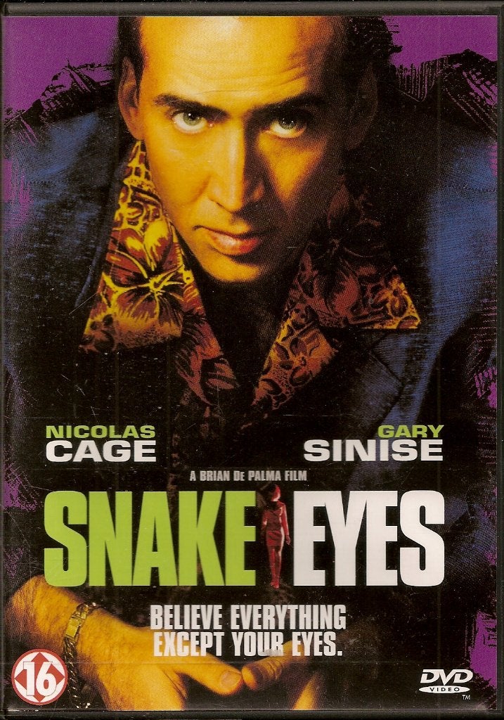 Snake eyes met o.a.  Nicolas Cage, Gary Sinise, Vanaf 16 jaar, Ophalen of Verzenden, 1980 tot 2000, Actie en Avontuur