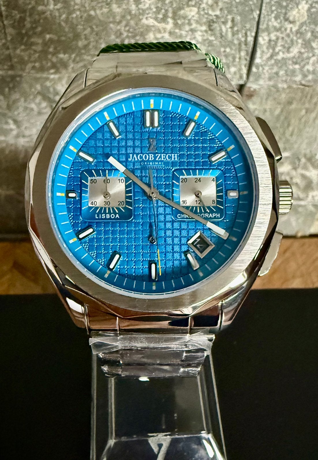 JACOB ZECH LISBOA CHRONO T.W.V.449€! 💯%NIEUW, ORIGINEEL, Ophalen of Verzenden, Nieuw, Blauw, Android
