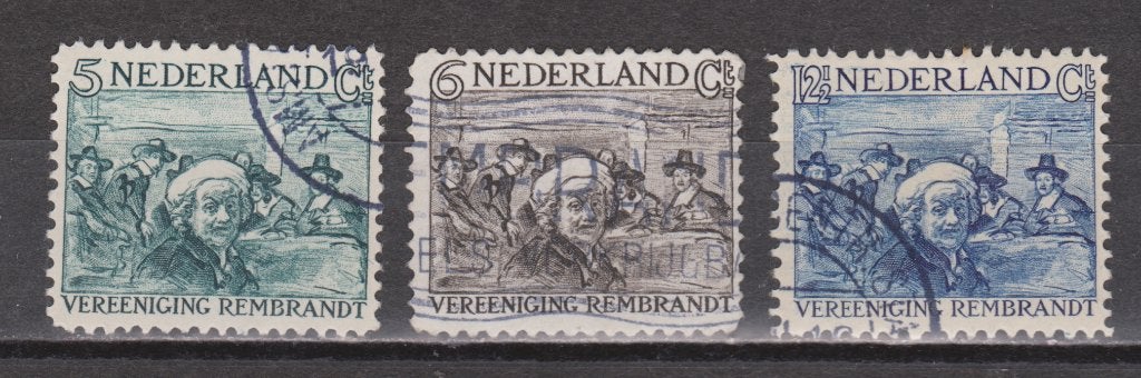 NEDERLAND 229 - 231 Rembrandt ; jaren 1928 t/m 1940 10% CW, Postzegels en Munten, Ophalen of Verzenden, T/m 1940, Gestempeld