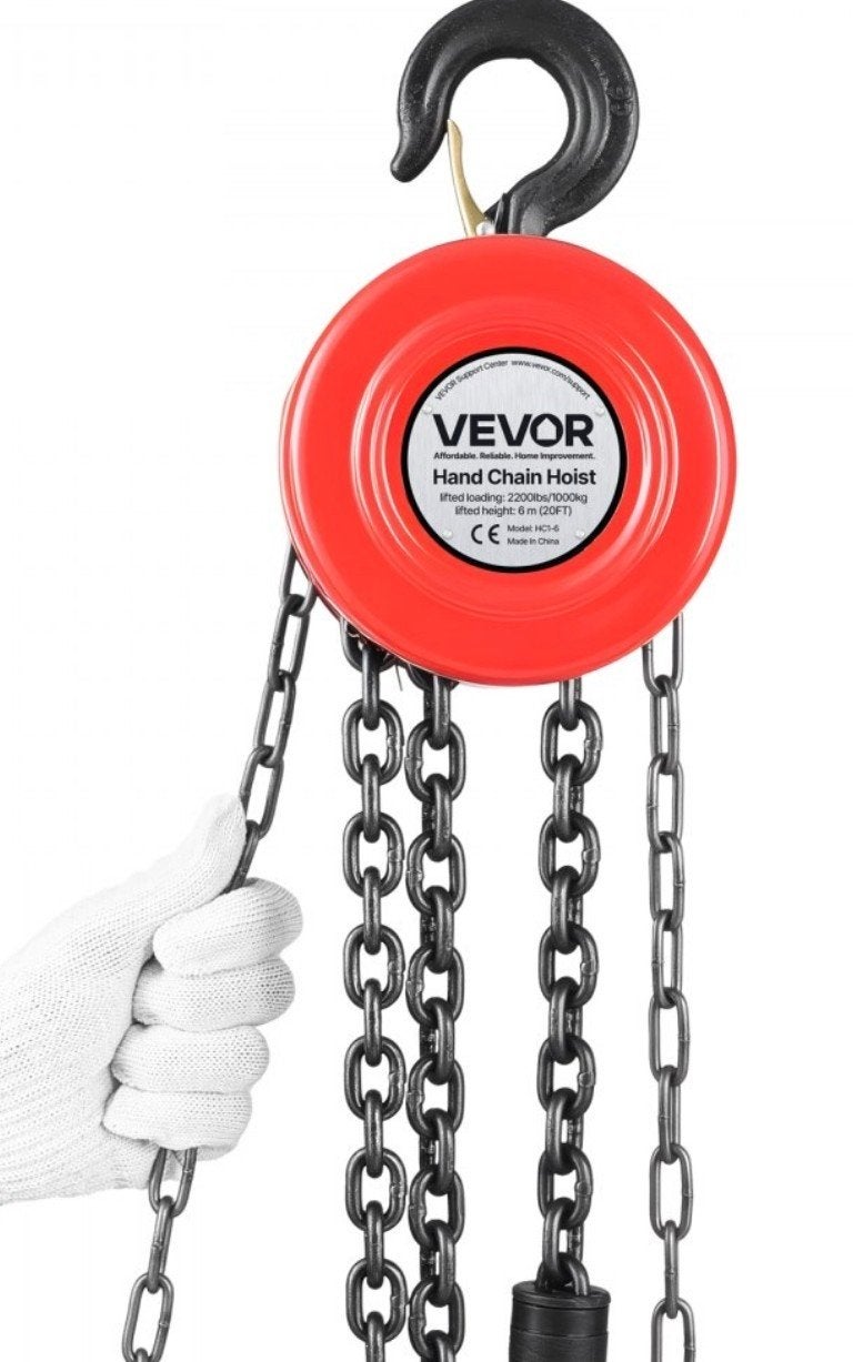 Vevor Kettingtakel/lier 1T 6 meter ketting, Ophalen