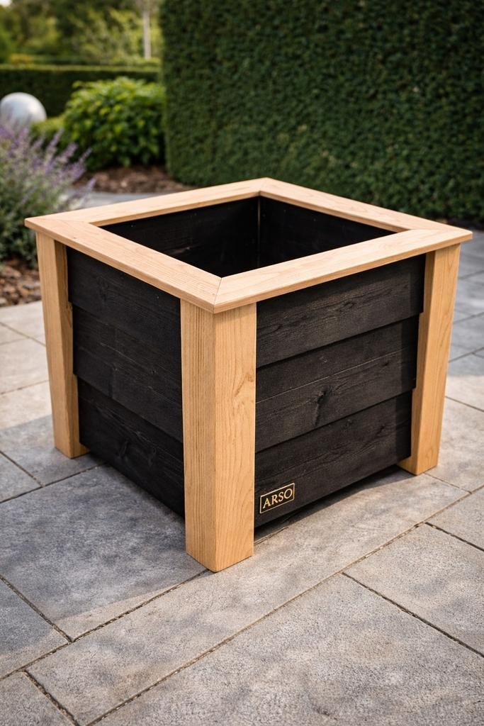 Handgemaakte houten plantenbak - modern design, Tuin en Terras, Bloembakken en Plantenbakken, Nieuw, Hout, Tuin, Ophalen of Verzenden