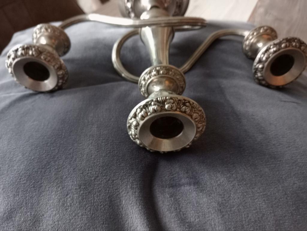 Verzilverde kandelaar, Antiek en Kunst, Antiek | Kandelaars, Ophalen, Zilver