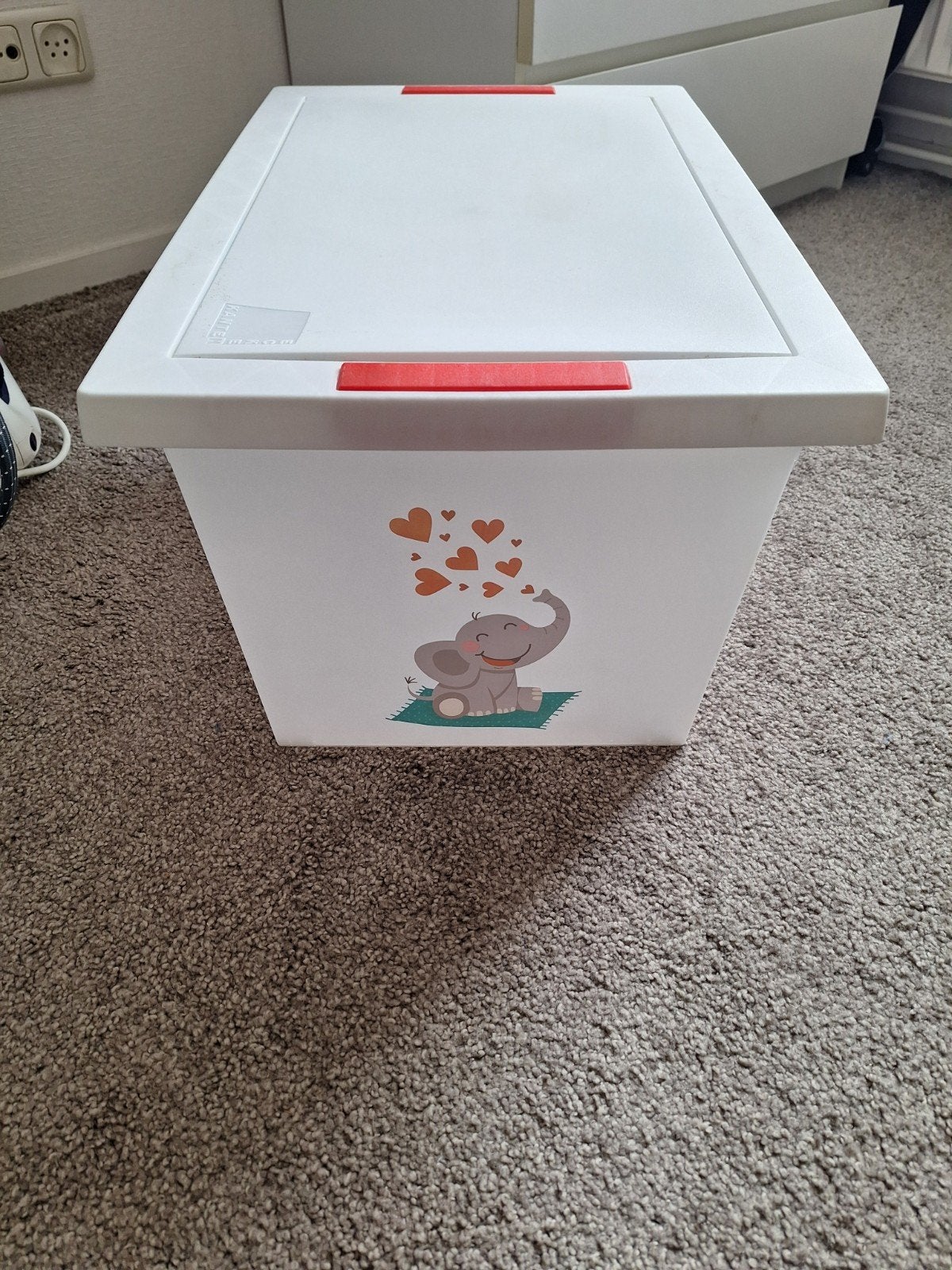 Opbergbox met deksel en olifantje - Ideaal voor speelgoed, Ophalen, Gebruikt, Jongen of Meisje