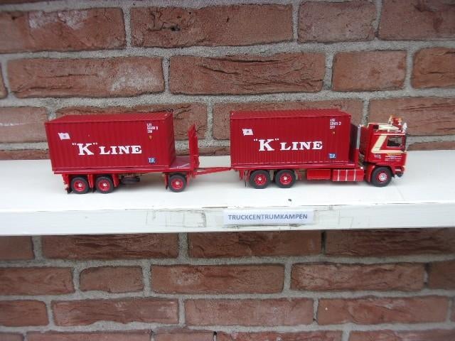 Tekno  Volvo  F12  Container  Combi  van  Jac  van  Kruis., Hobby en Vrije tijd, Modelauto's | 1:50, Ophalen of Verzenden, Nieuw