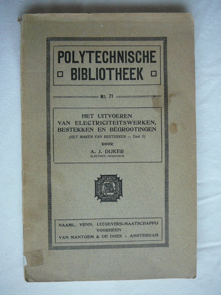 Polytechnische bibliotheek no. 71,het maken van bestekken ll, Antiek en Kunst, Antiek | Boeken en Bijbels, Ophalen of Verzenden