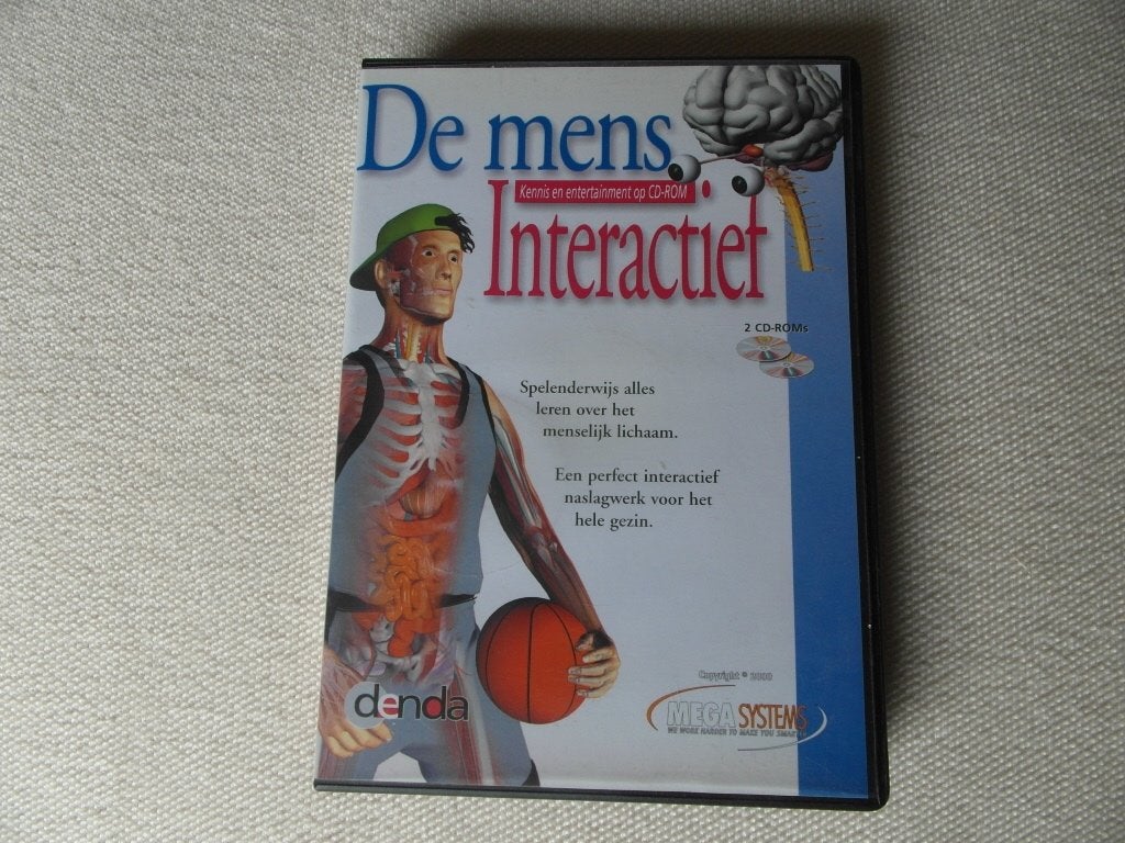 Cd rom: De mens Interactief- Nieuw met 2 CD’s. Biologie., Spelcomputers en Games, Puzzel en Educatief, 1 speler, Nieuw, Eén computer