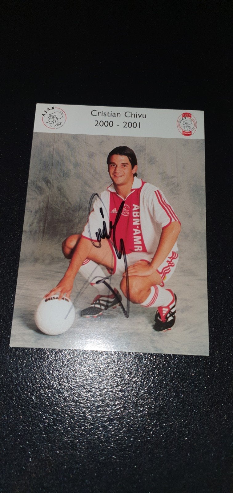 Spelerskaart Cristian Chivu Ajax met originele handtekening., Verzamelen, Verzenden, Nieuw, Ajax, Spelerskaart