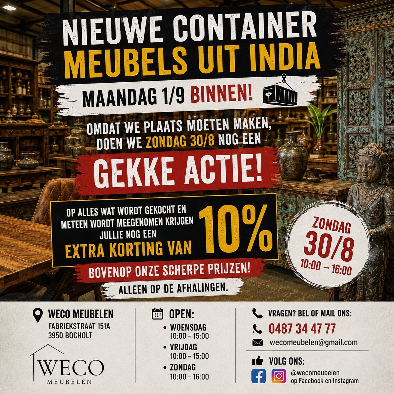 Extra 10% korting op outlet prijzen bij Weco Meubelen!, Ophalen of Verzenden, Nieuw