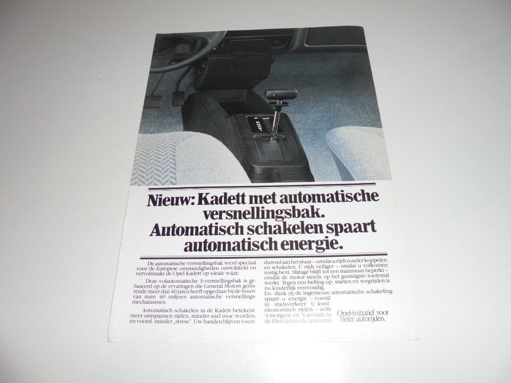 leaflet Opel Kadett met automatische transmissie, Ophalen of Verzenden, Zo goed als nieuw, Overige merken