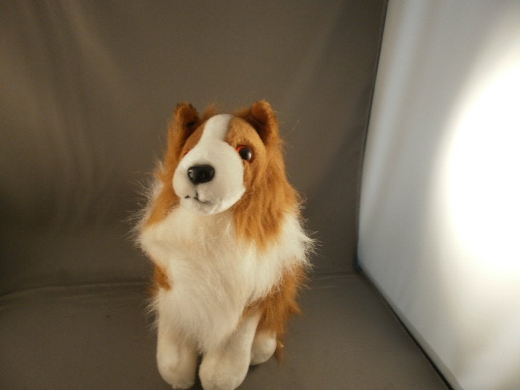 nicotoy hond lassie schotse collie 20 cm bruin/wit harig, Disney, Nieuw, Wasbaar, Middelgroot (20 tot 80 cm)