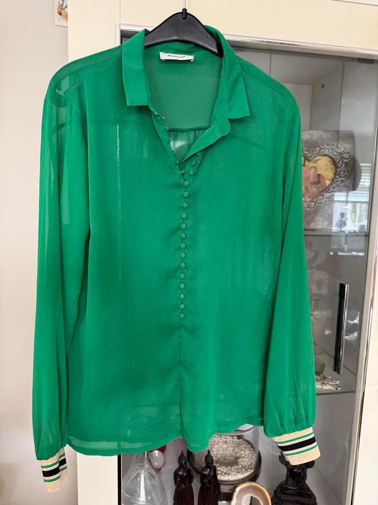 Groene blouse Modström maat L, Ophalen of Verzenden, Zo goed als nieuw, Maat 42/44 (L), Groen