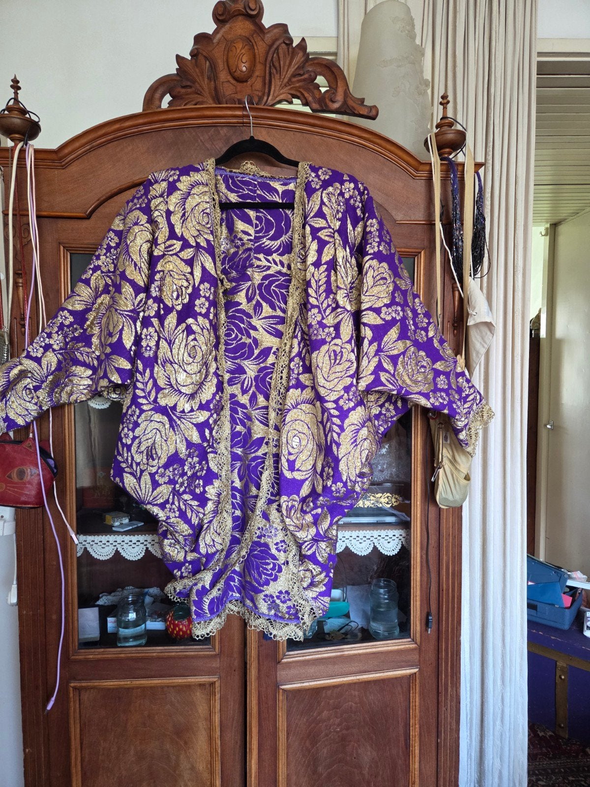 avondjasje groot theater drag feest ballon goud paars, Overige typen, Verzenden, Paars, Maat 46/48 (XL) of groter