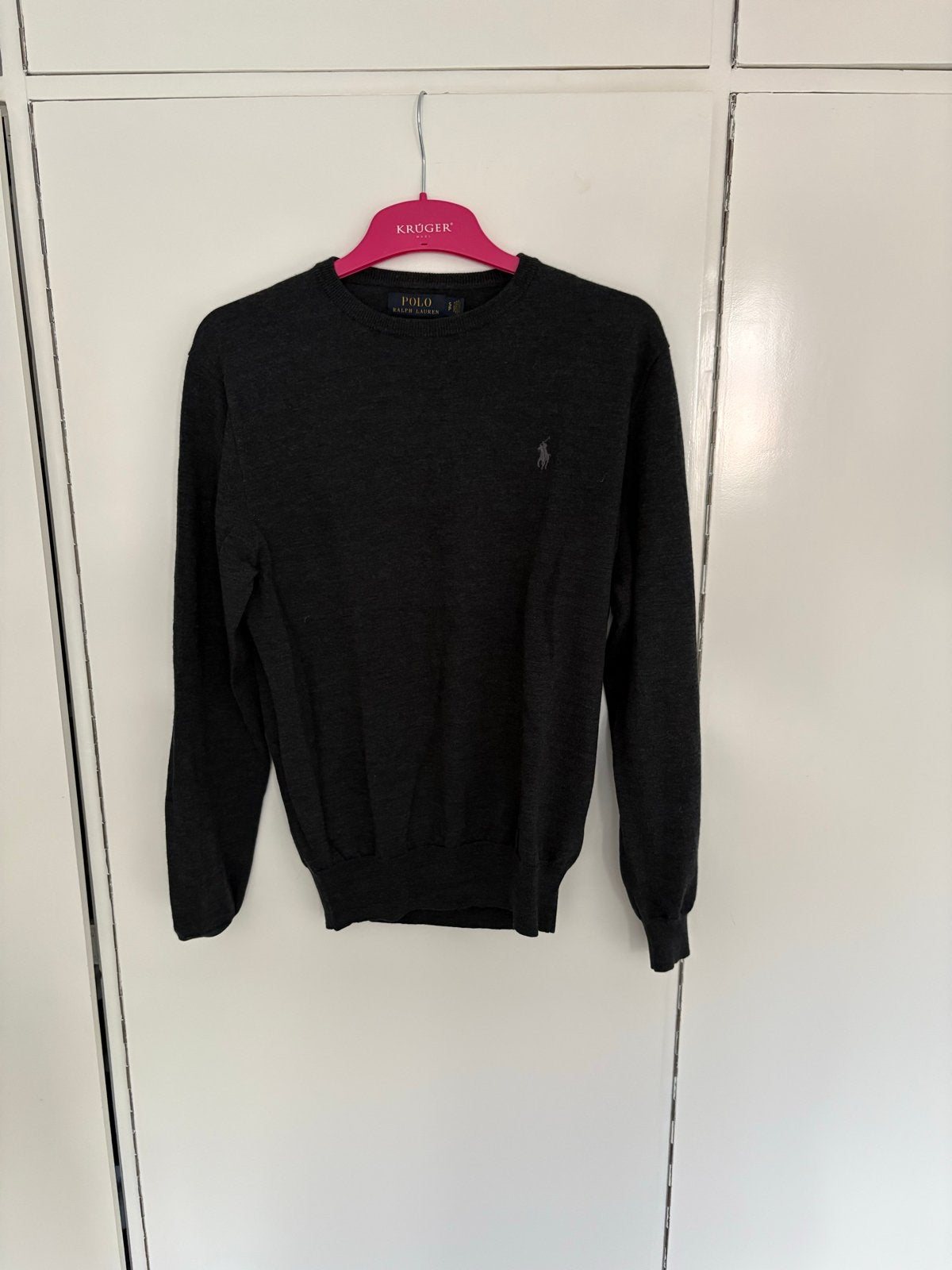 Polo Ralph Lauren Trui - Donkergrijs - Maat S - Merino Wool, Ophalen of Verzenden, Zo goed als nieuw, Maat 46 (S) of kleiner, Grijs
